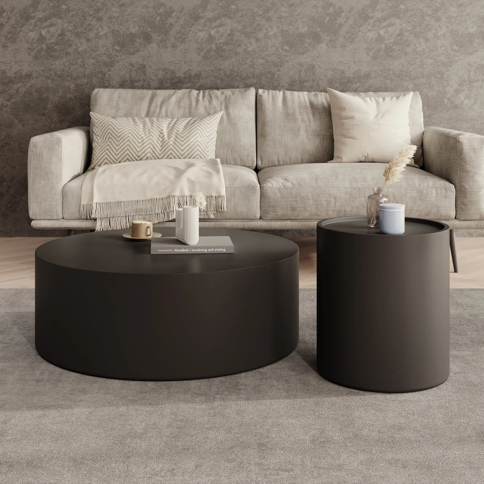 Mesa - Salontafel set van 2 - Zwart - 90x32 cm