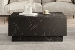 Micha - Salontafel met opbergruimte - Zwart marmerlook