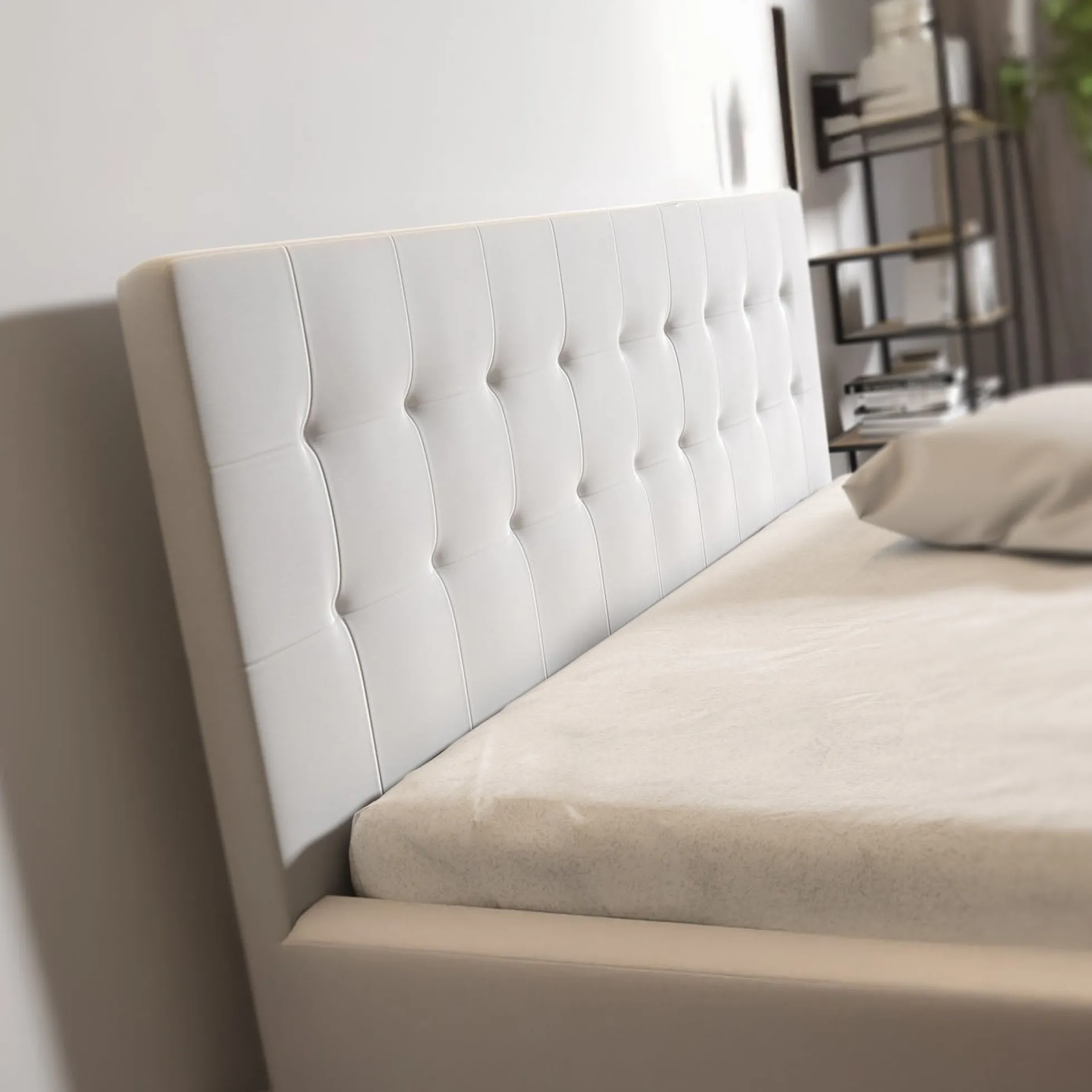 Milo - Tweepersoonsbed met lades - Wit - 180x200 cm