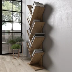 Mirabelle - Boekenkast - Eikenpatroon - 49x24x149 cm