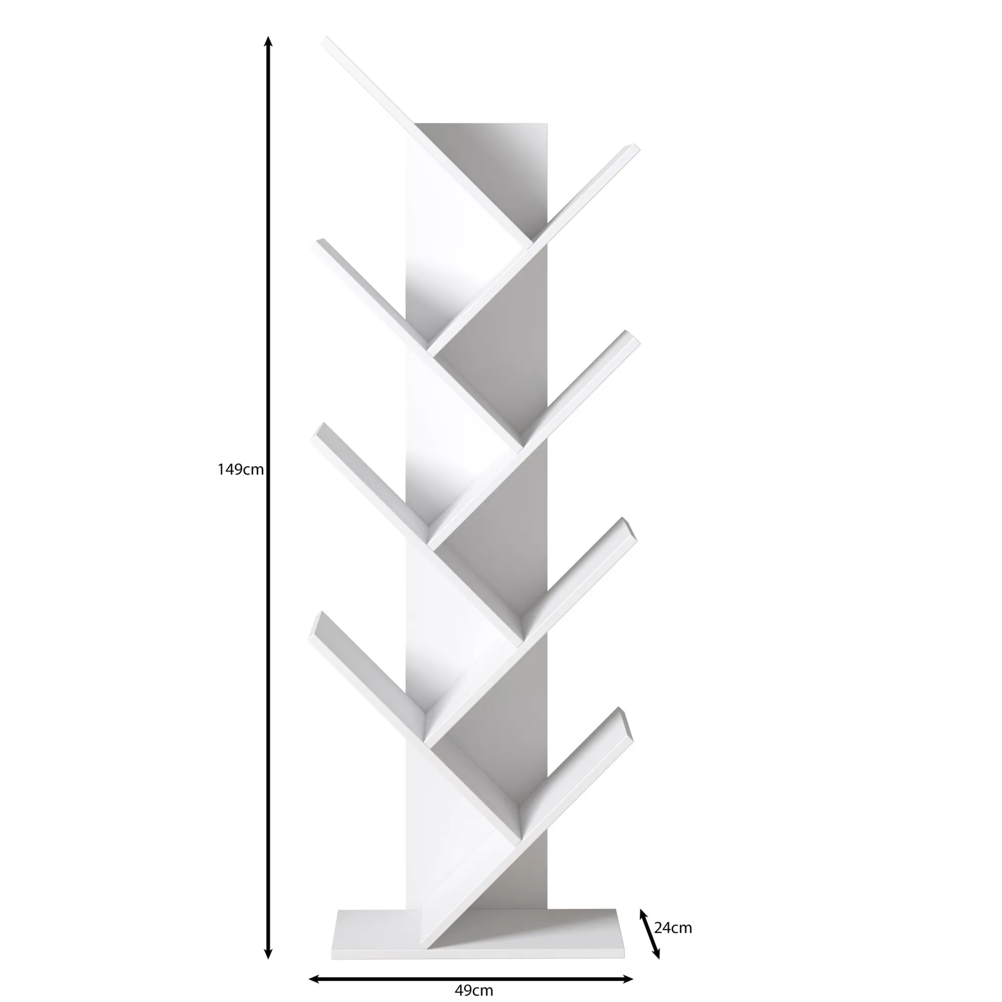 Mirabelle - Boekenkast - Eikenpatroon - 49x24x149 cm