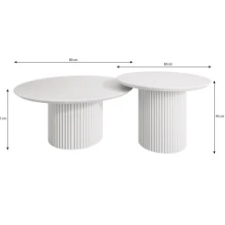 Mixx - Salontafel set van 2 - Beige - 80x36 cm