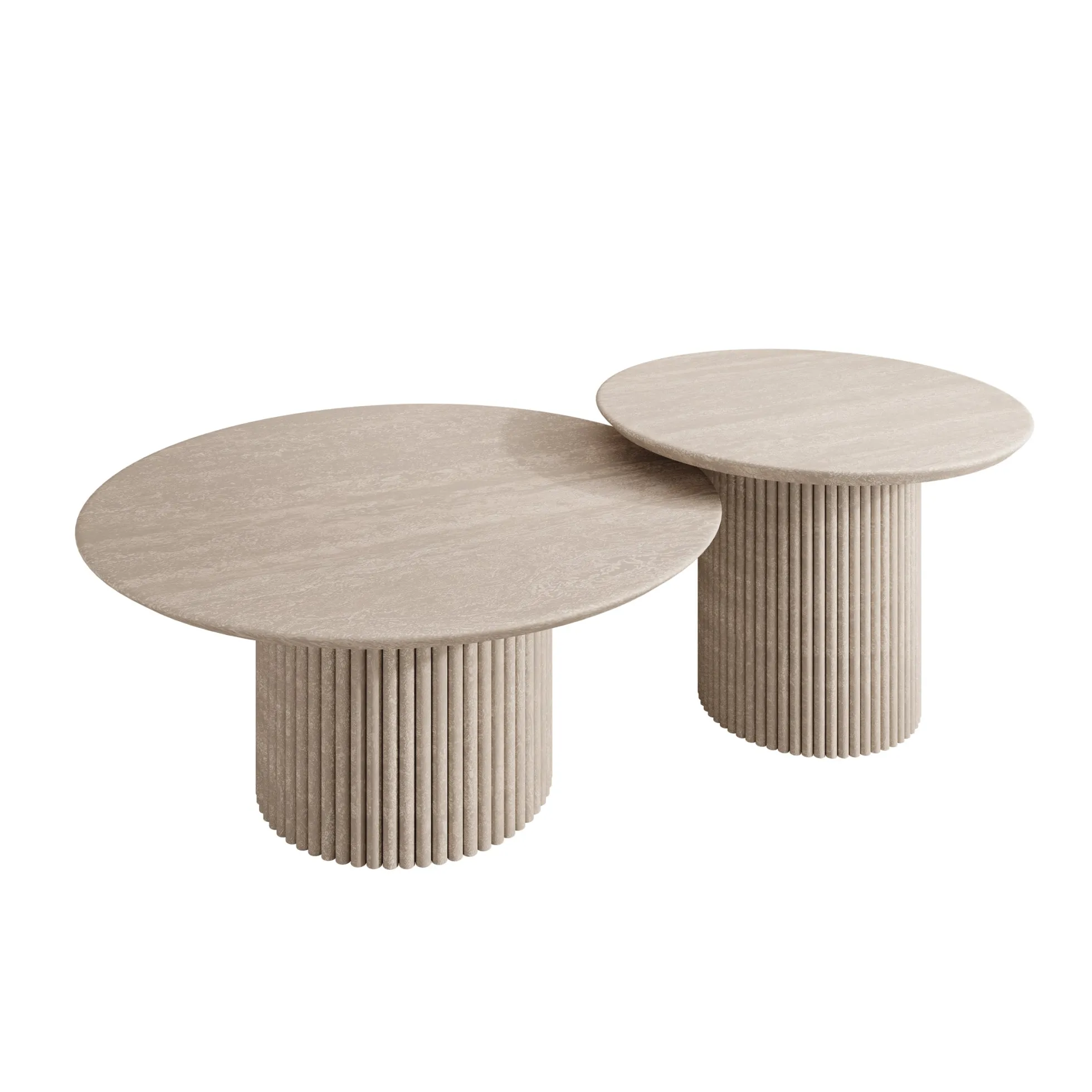 Mixx - Salontafel set van 2 - Travertin - 80x36 cm