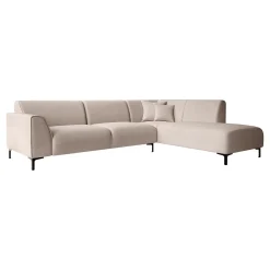 Moana - Hoekbank 4-zits met chaise longue - Stof beige - Rechts