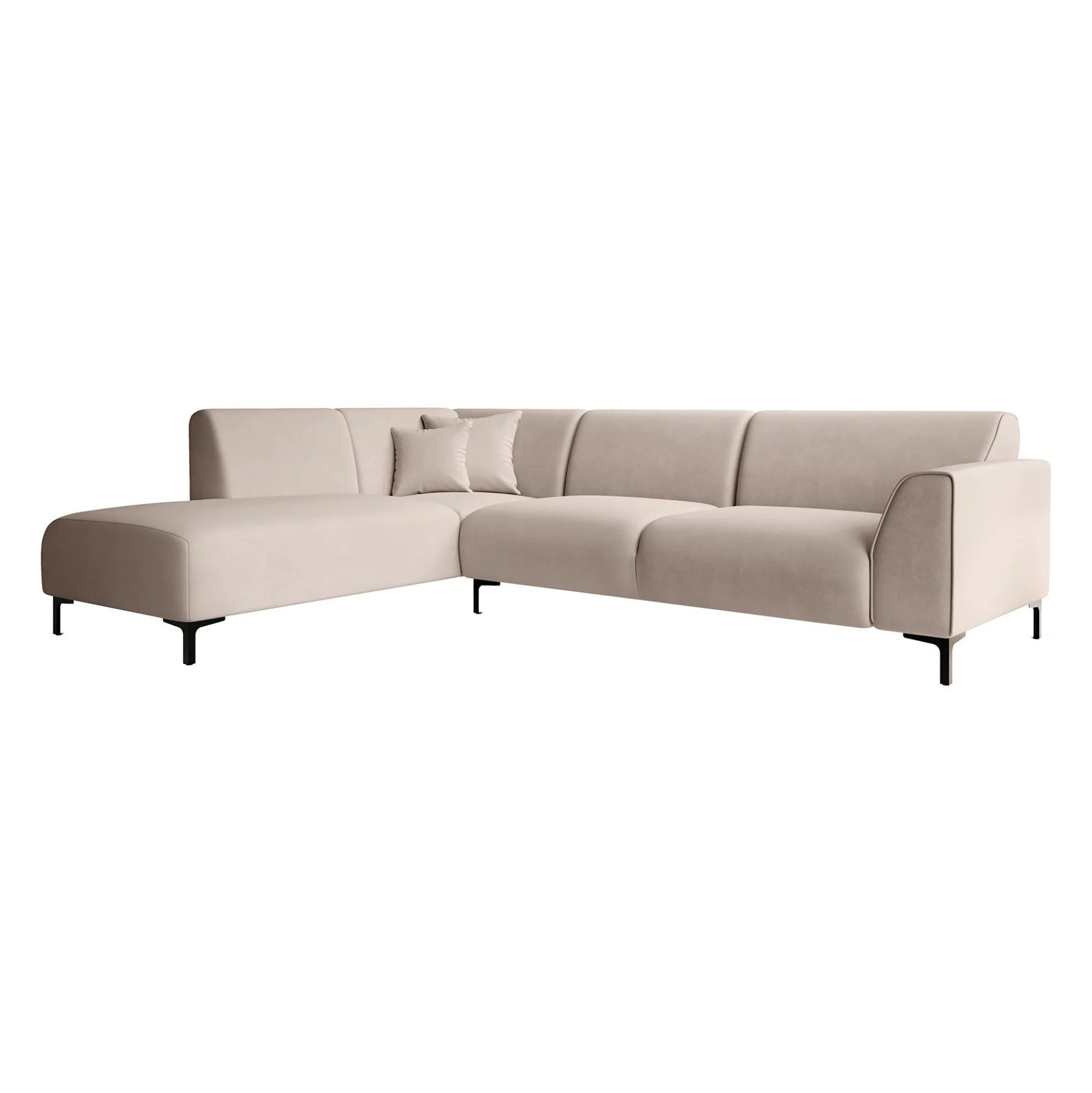 Moana - Hoekbank 4-zits met chaise longue - Stof beige - Links