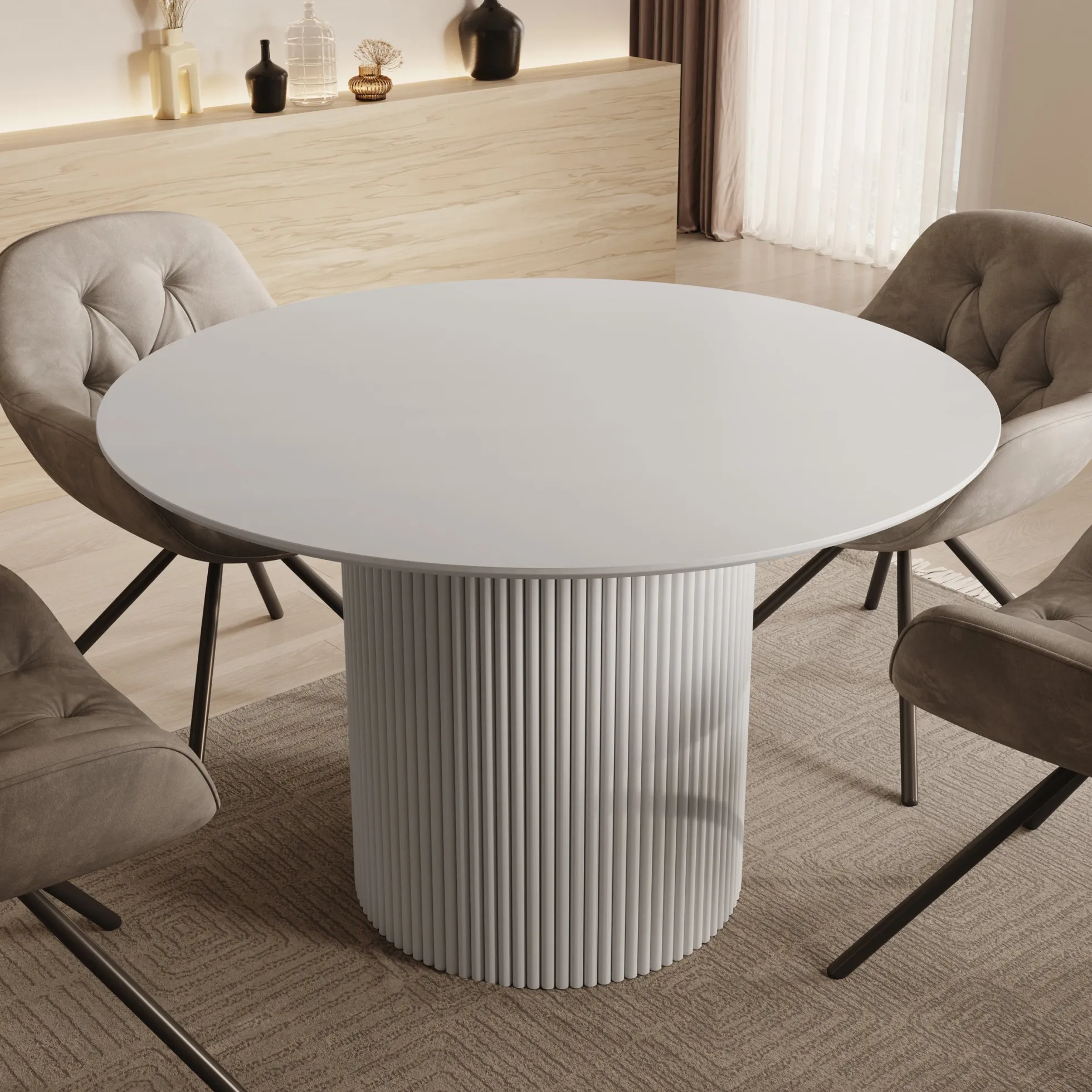 Modena - Eetkamertafel - Wit - 120x120x76 cm
