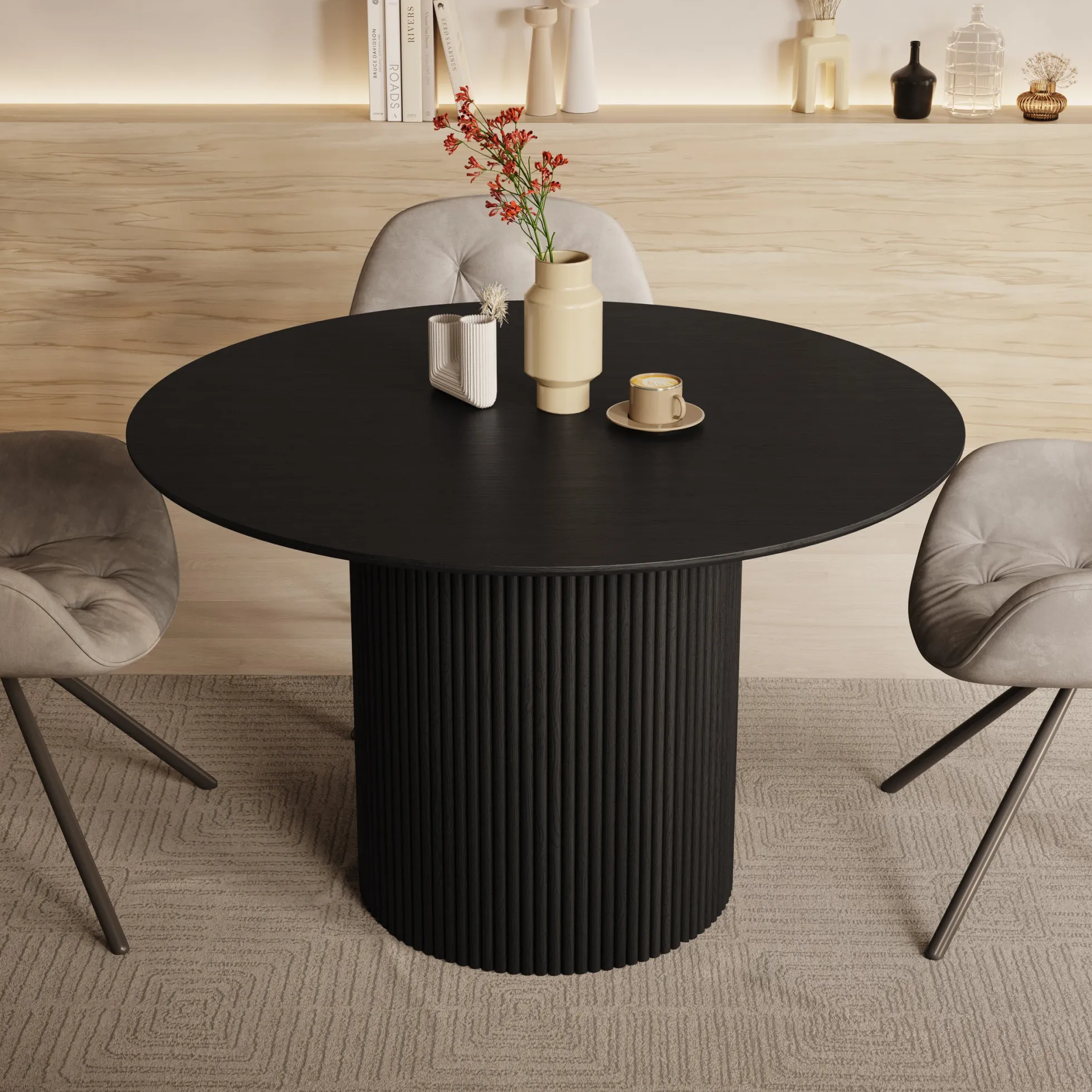 Modena - Eetkamertafel - Zwart - 120x120x76 cm