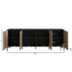 Molina - Dressoir - Eiken - 200x40x74 cm