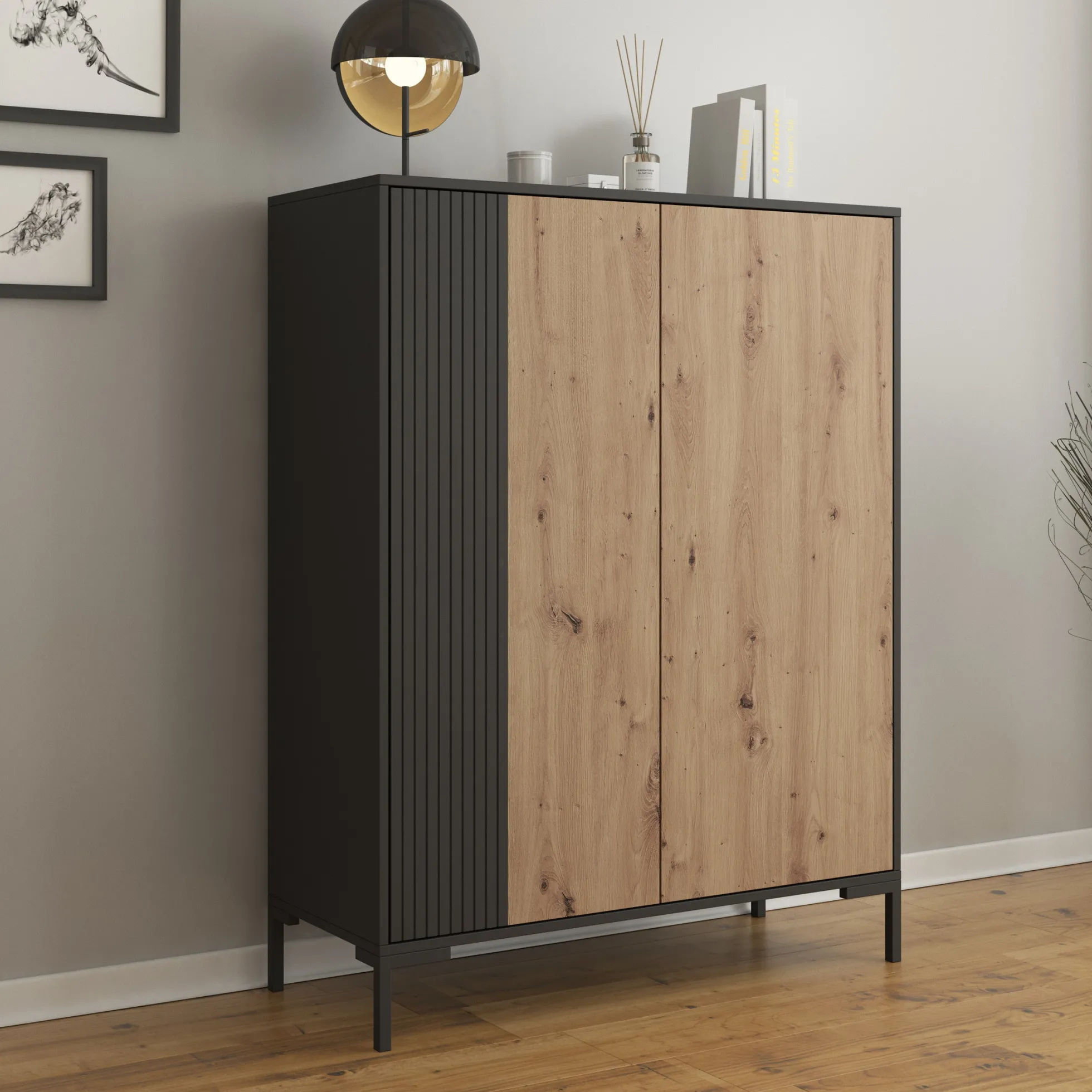 Molina - Dressoir - Eiken - 100x40x129 cm