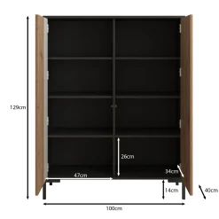 Molina - Dressoir - Eiken - 100x40x129 cm