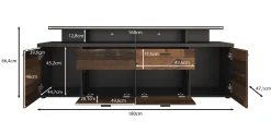 Molly - TV-Meubel - Old wood - 180 cm