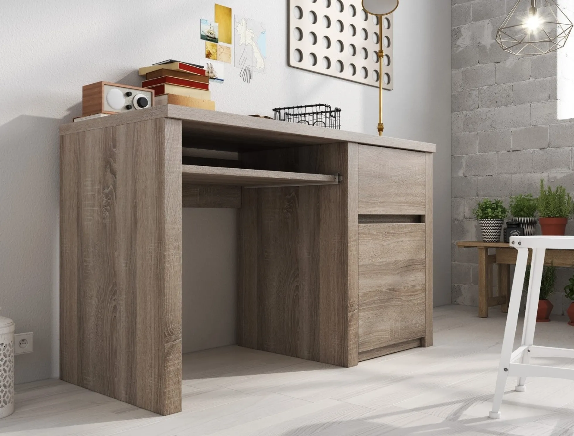 Monaco - Bureau - Truffel eiken - 120x53 cm