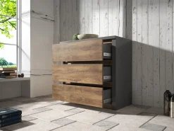 Monaco - Dressoir - Eiken/grijs - 90x43x80 cm