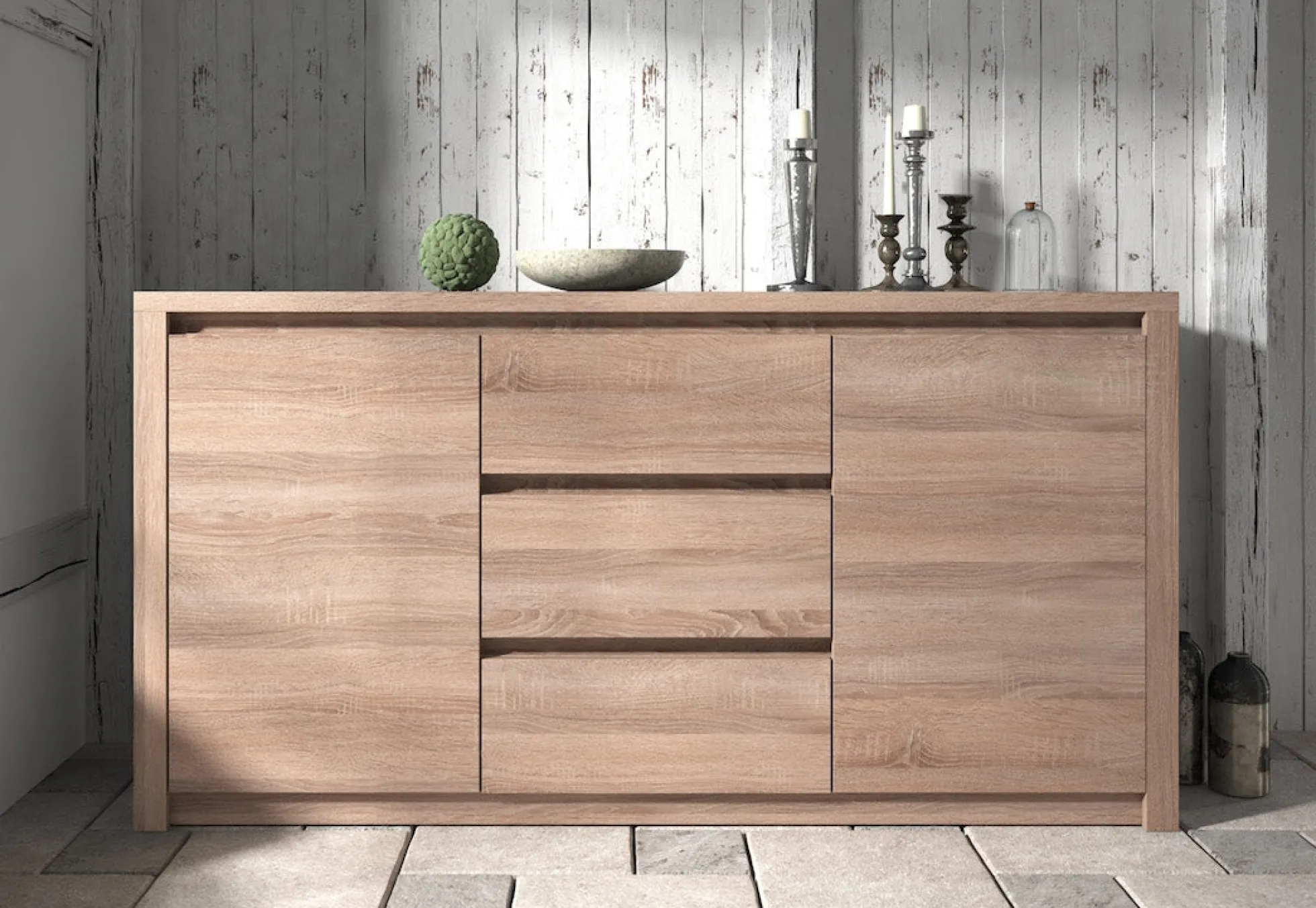 Monaco - Dressoir - Truffel eiken - 140x43x80 cm
