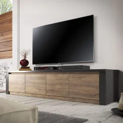 Monaco - TV-Meubel met 4 deuren - Eiken/grijs - 170 cm