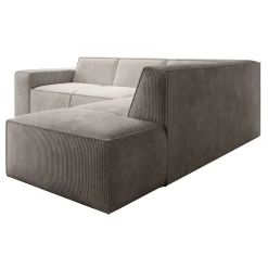 Monet - Hoekbank 4-zits met chaise longue - Ribstof beige - Rechts