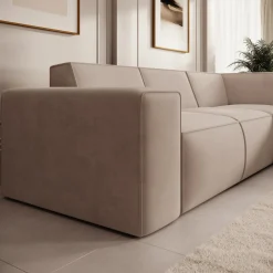 Monet - Hoekbank 4-zits met chaise longue - Stof beige - Rechts - 261x