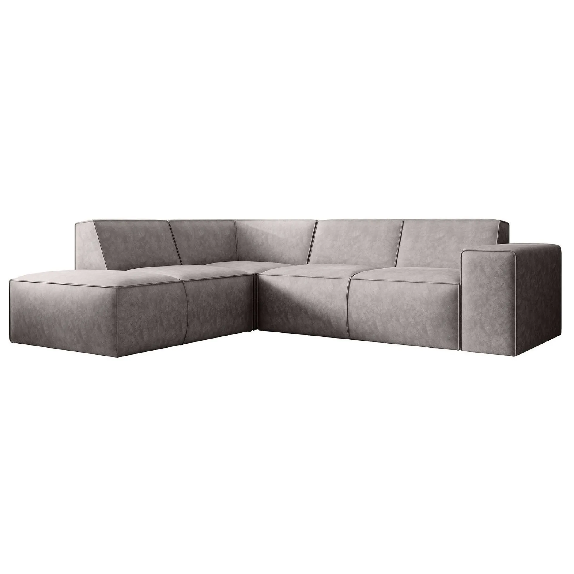 Monet - Hoekbank 4-zits met chaise longue - Kunstleer beige - Links