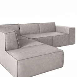 Monet - Hoekbank 4-zits met chaise longue - Kunstleer beige - Links