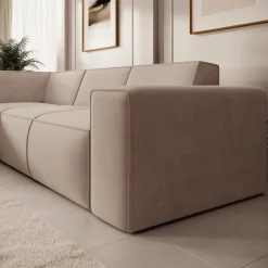 Monet - Hoekbank 4-zits met chaise longue - Stof beige - Links - 261x2