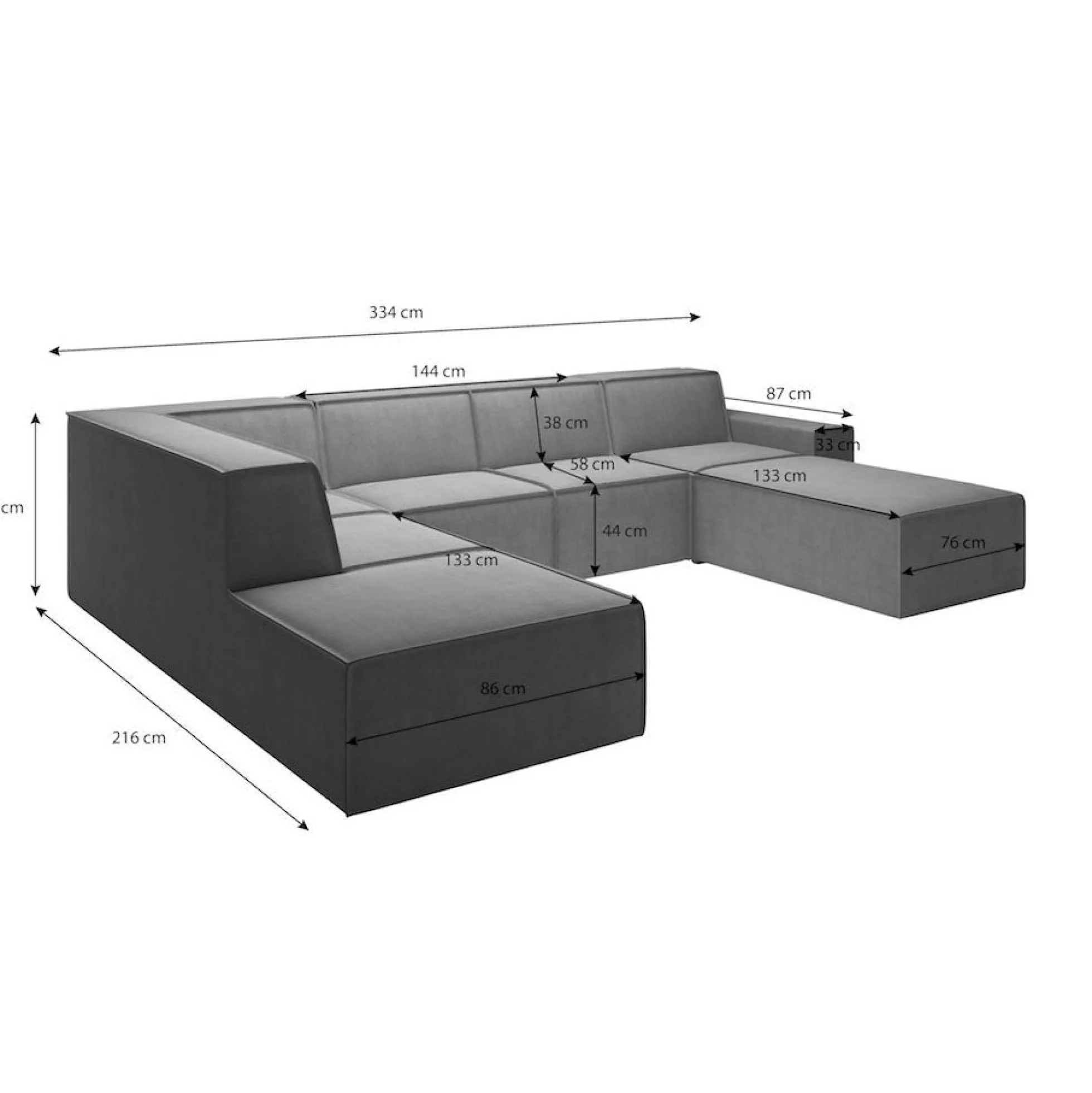 Monet XL - Hoekbank 5-zits met chaise longue - Stof beige - Rechts - 3