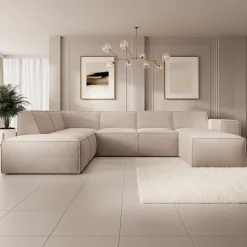 Monet XL - Hoekbank 5-zits met chaise longue - Stof beige - Rechts - 3