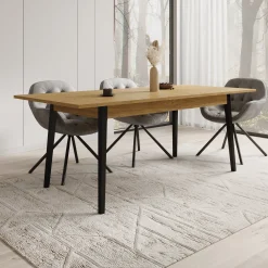 Monor - Eetkamertafel - Eiken - 200x90x76 cm