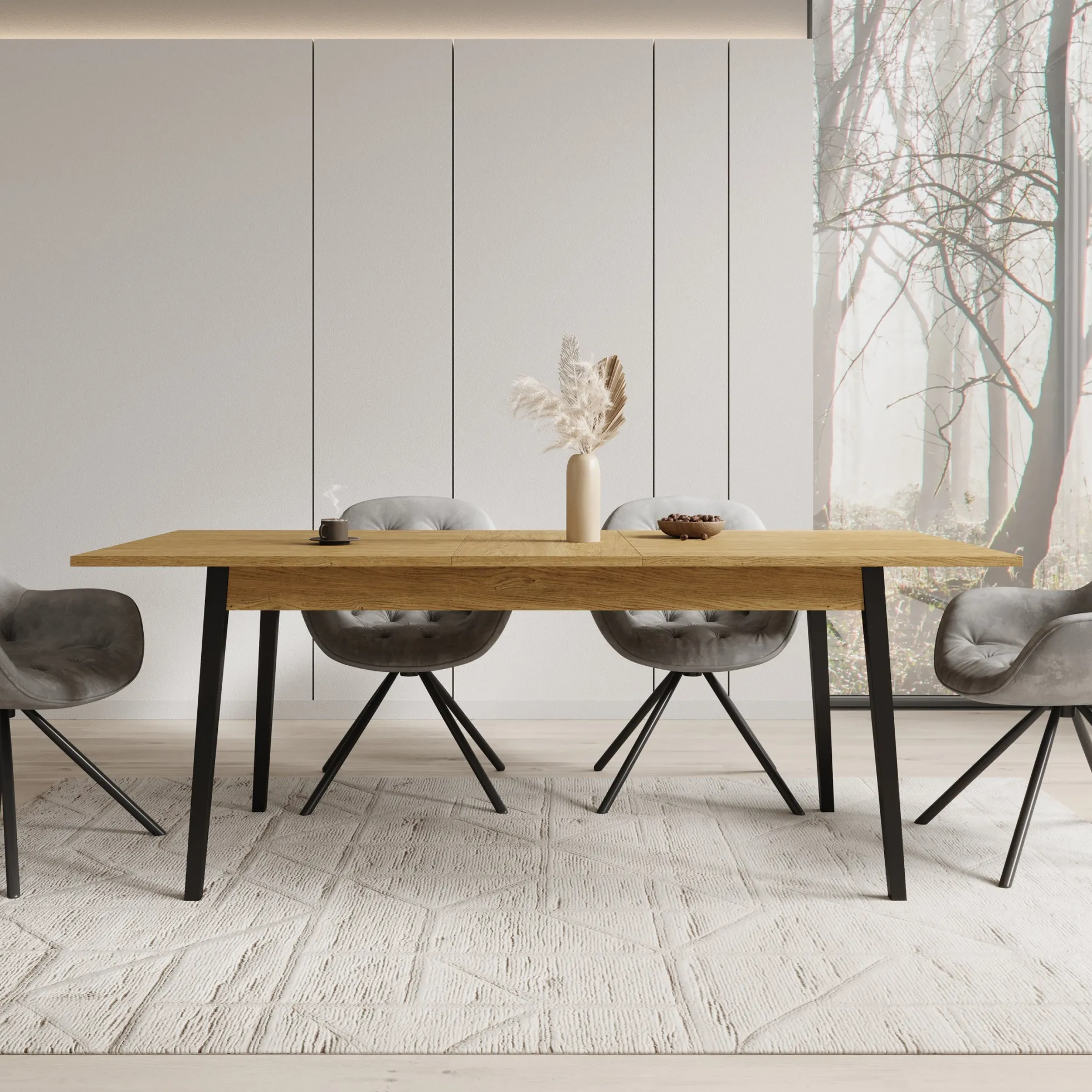 Monor - Eetkamertafel - Eiken - 200x90x76 cm