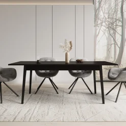 Monor - Eetkamertafel - Zwart - 200x90x76 cm