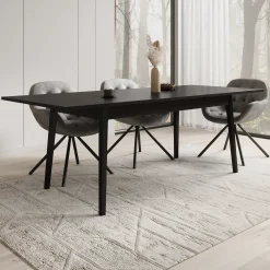 Monor - Eetkamertafel - Zwart - 220x90x76 cm