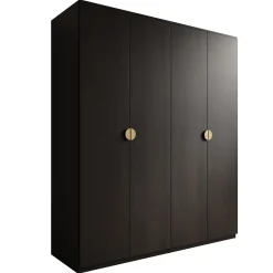 Monor - Kledingkast 4-deurs - Zwart - 179x59x209 cm