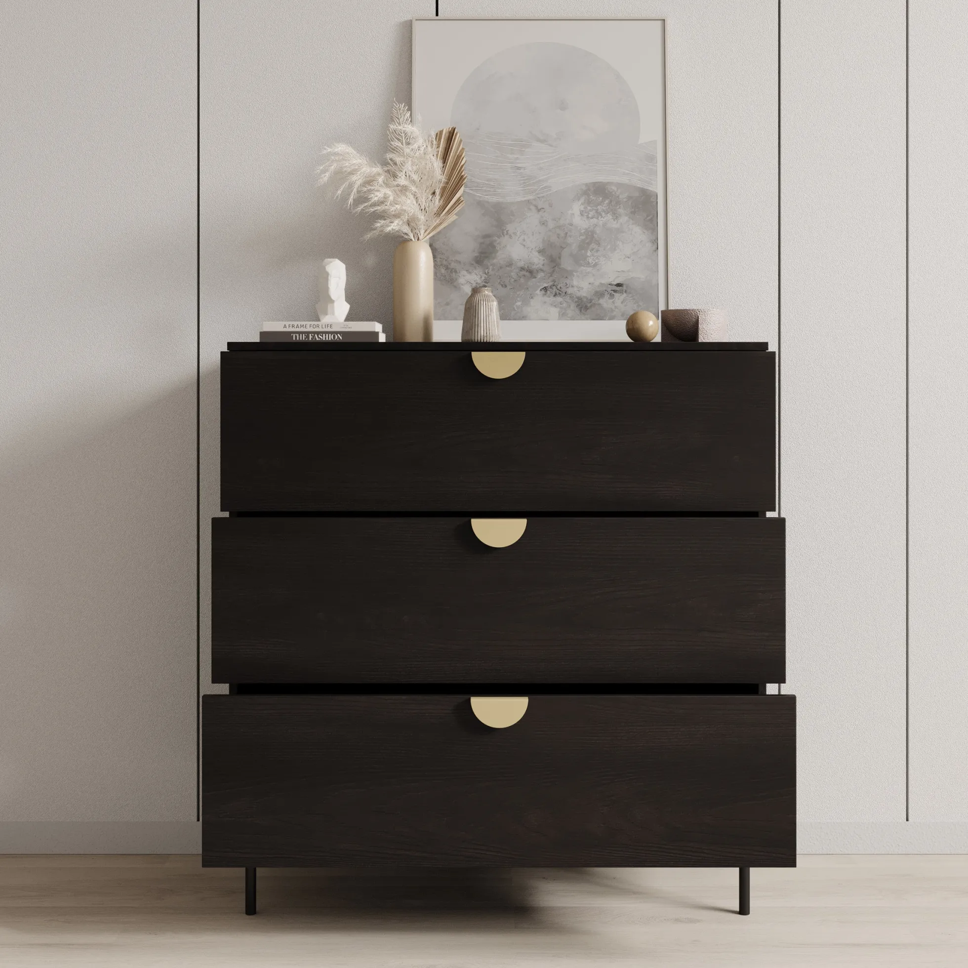 Monor - Ladekast - Zwart - 100x40x107 cm