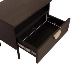 Monor - Nachtkastje set van 2 - Zwart - 50x35x46 cm