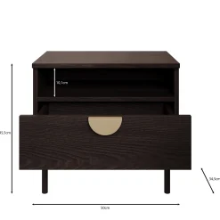 Monor - Nachtkastje set van 2 - Zwart - 50x35x46 cm