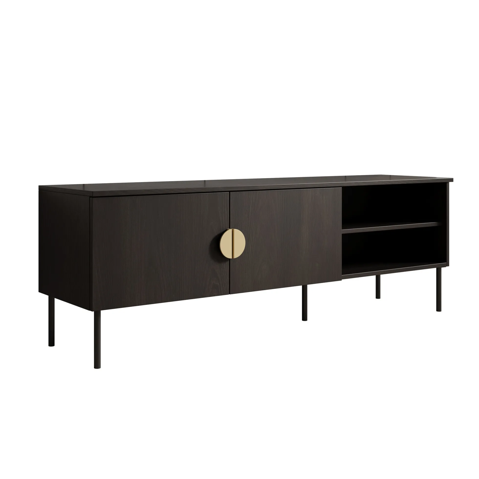 Monor - TV-Meubel - Zwart eiken - 160x40x54 cm