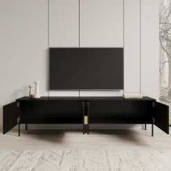 Monor - TV-Meubel - Zwart eiken - 200x40x54 cm