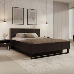 Monor - Tweepersoonsbed met opbergruimte - Zwart - 160x200 cm
