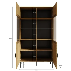 Monor - Vitrinekast - Zwart - 107x40x188 cm