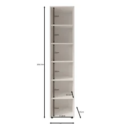 Montalo - Boekenkast - Beige - 45x45x206 cm