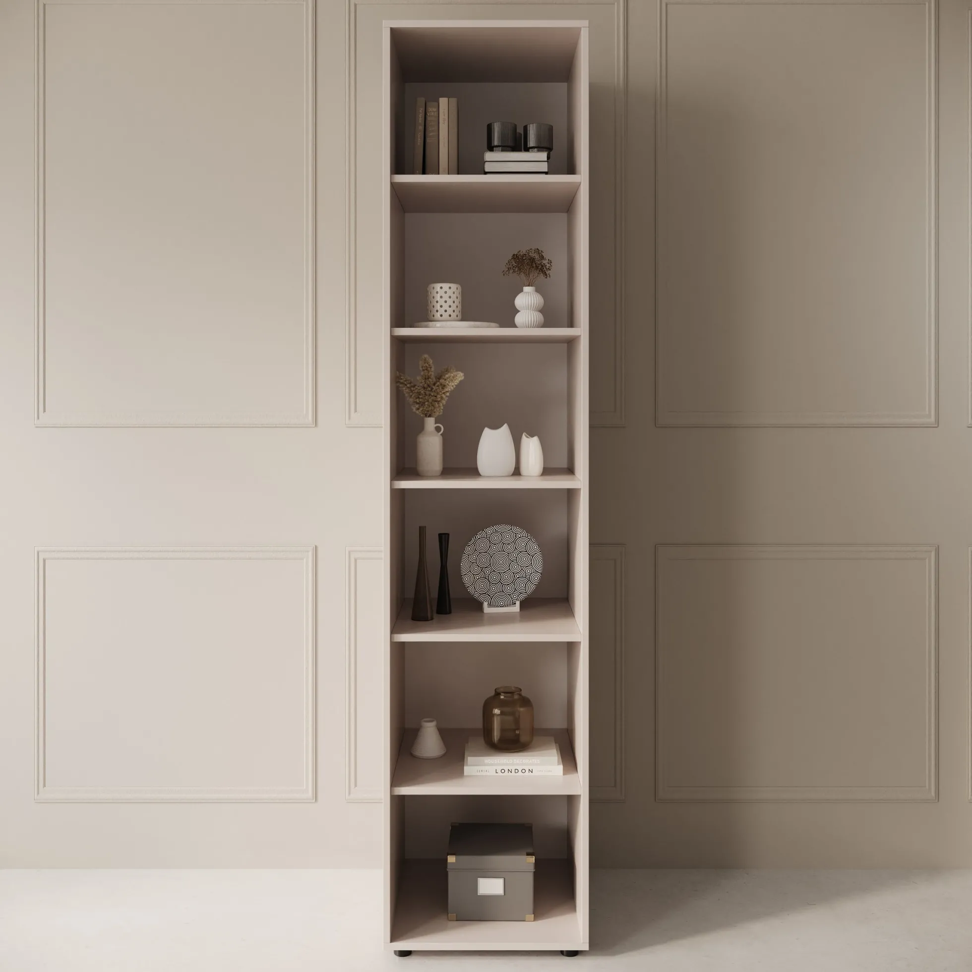 Montalo - Boekenkast - Beige - 45x45x206 cm