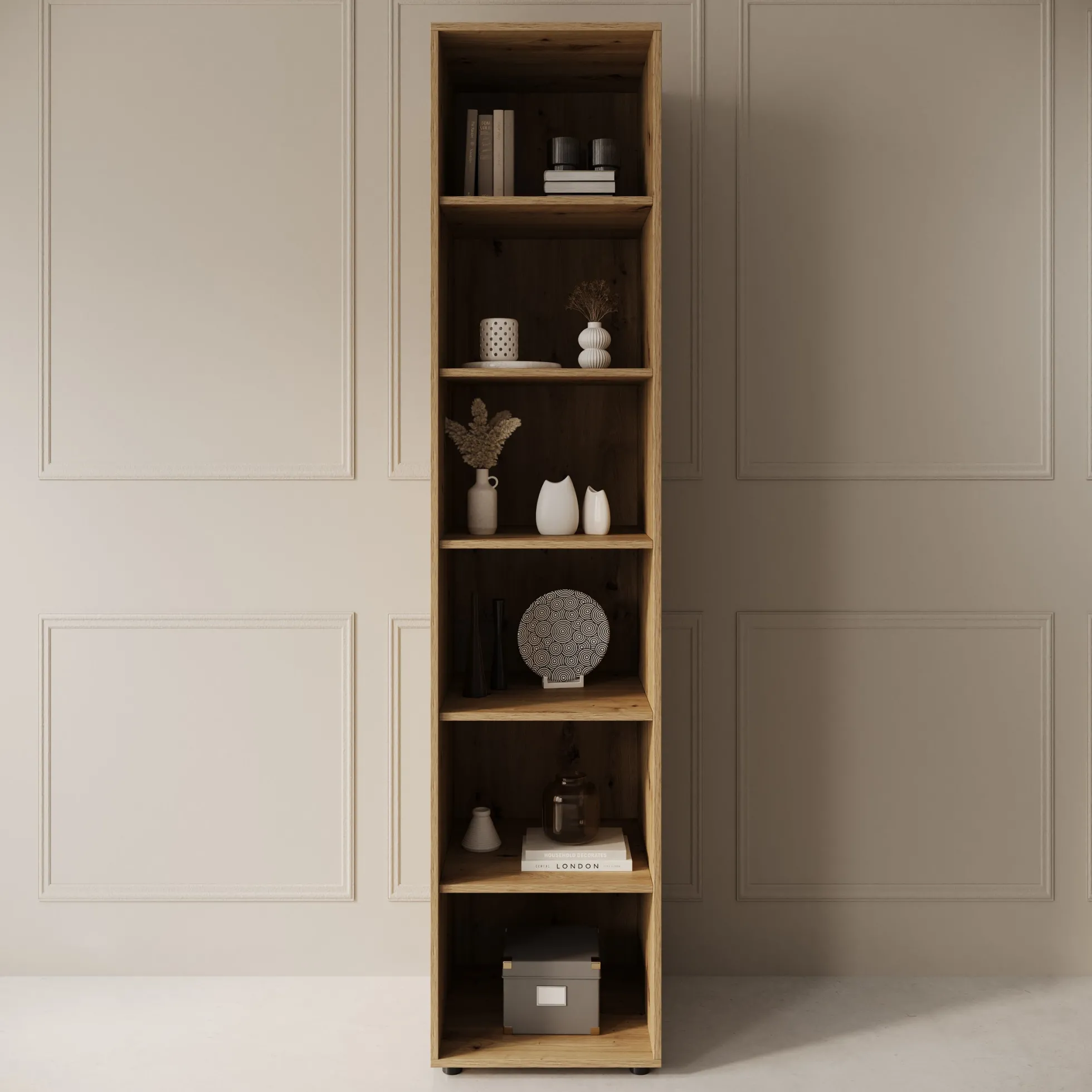 Montalo - Boekenkast - Eikenpatroon - 45x45x206 cm