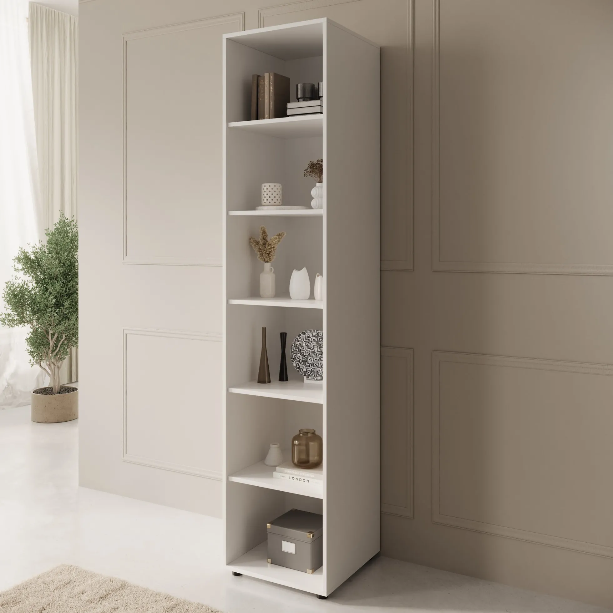Montalo - Boekenkast - Wit - 45x45x206 cm