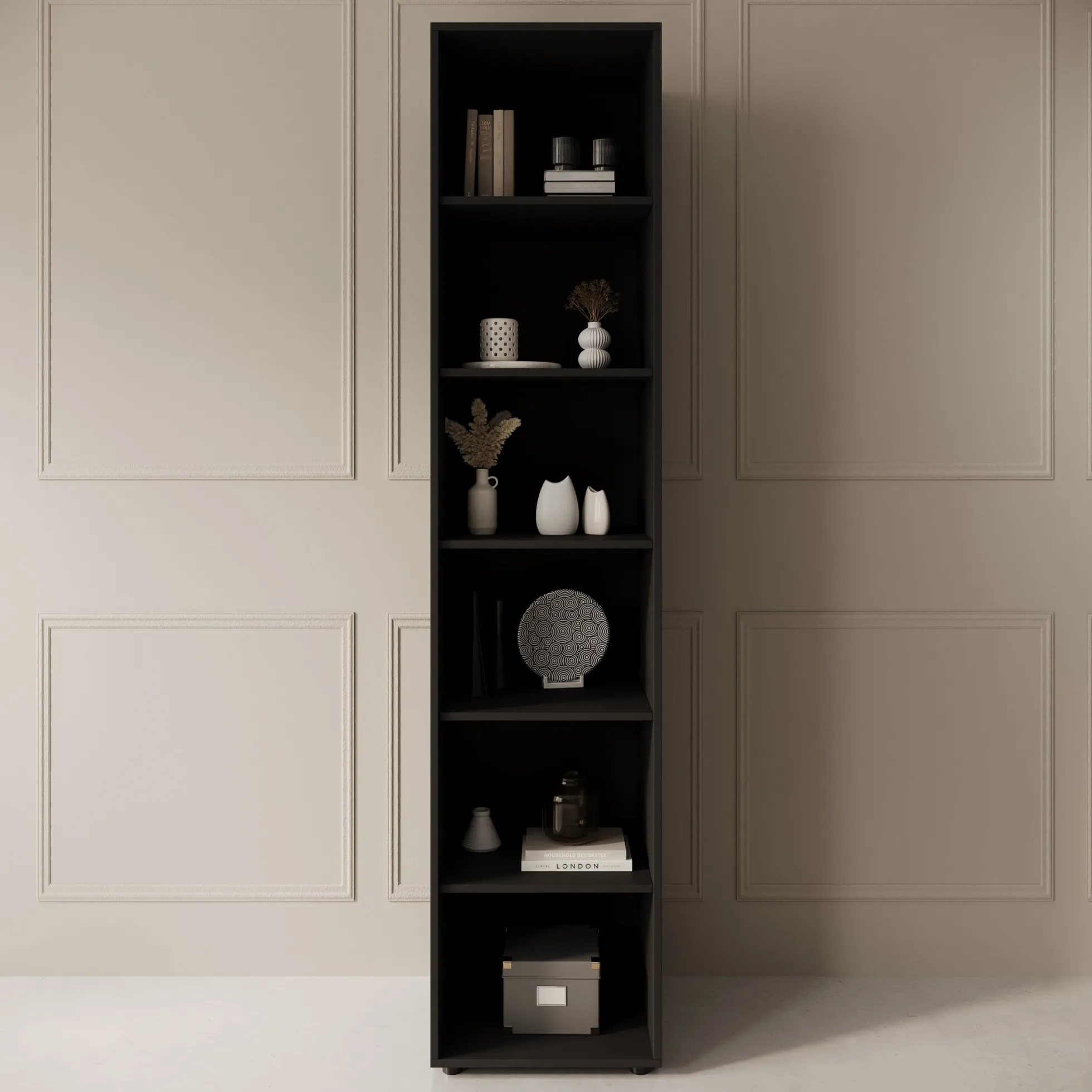 Montalo - Boekenkast - Zwart - 45x45x206 cm