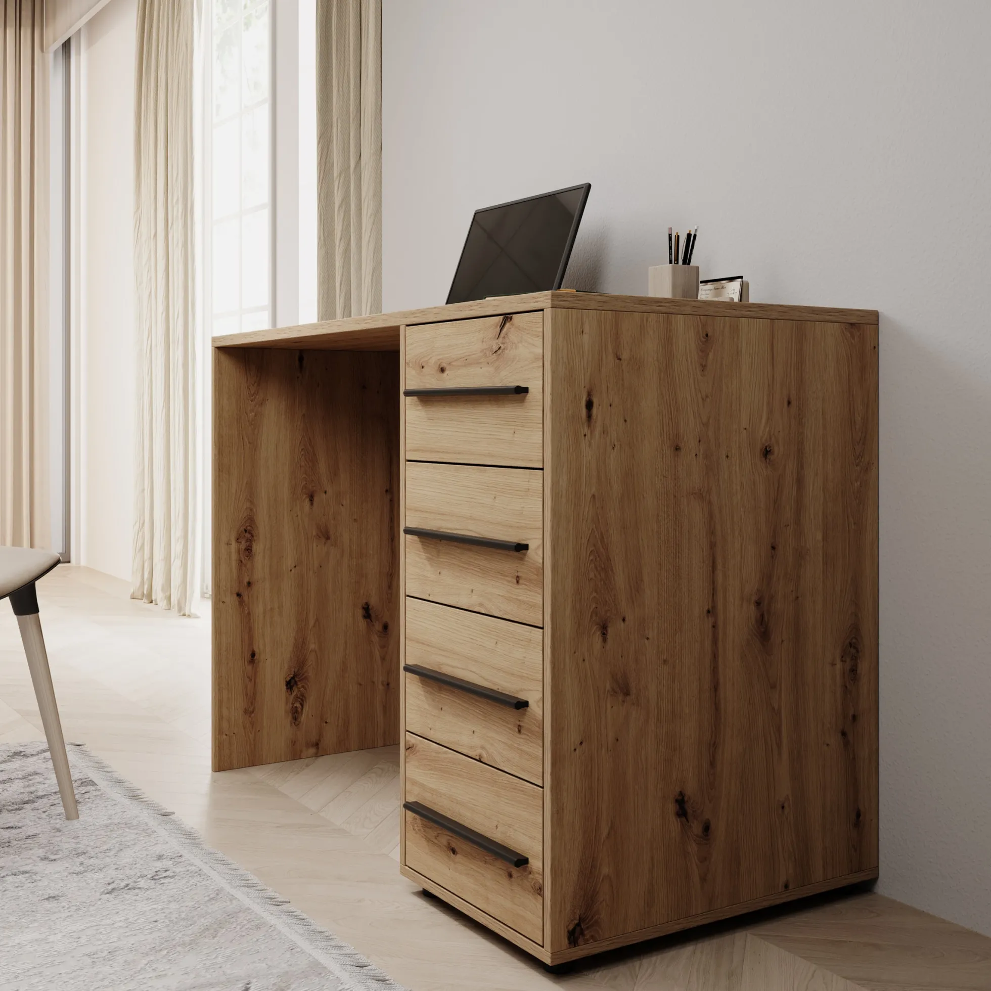 Montalo - Bureau - Eikenpatroon - 120x60x75 cm