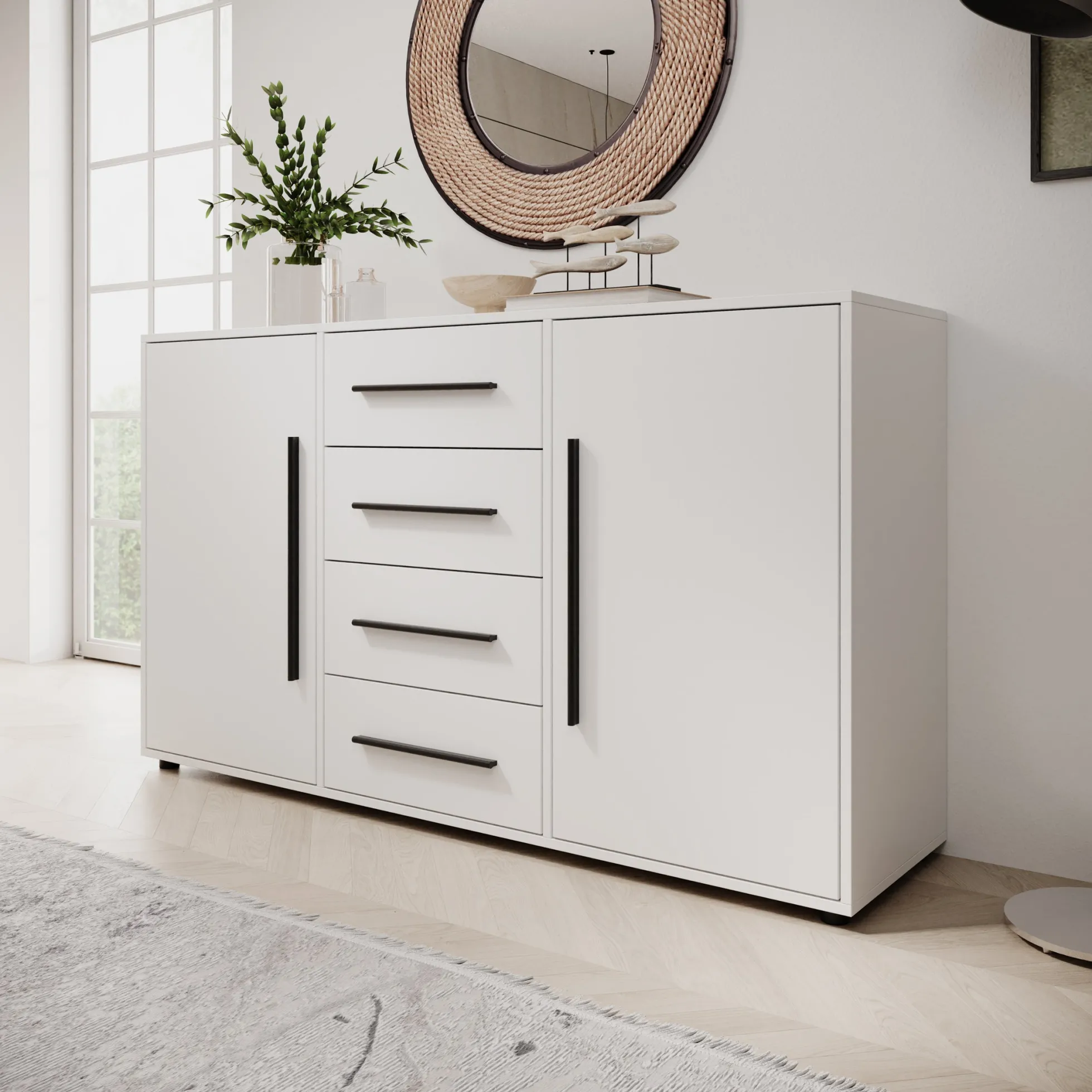 Montalo - Dressoir - Wit - 150x40x87 cm