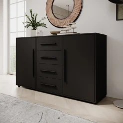 Montalo - Dressoir - Zwart - 150x40x87 cm