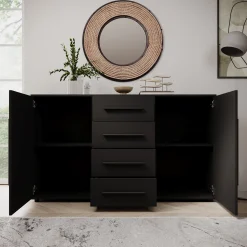 Montalo - Dressoir - Zwart - 150x40x87 cm