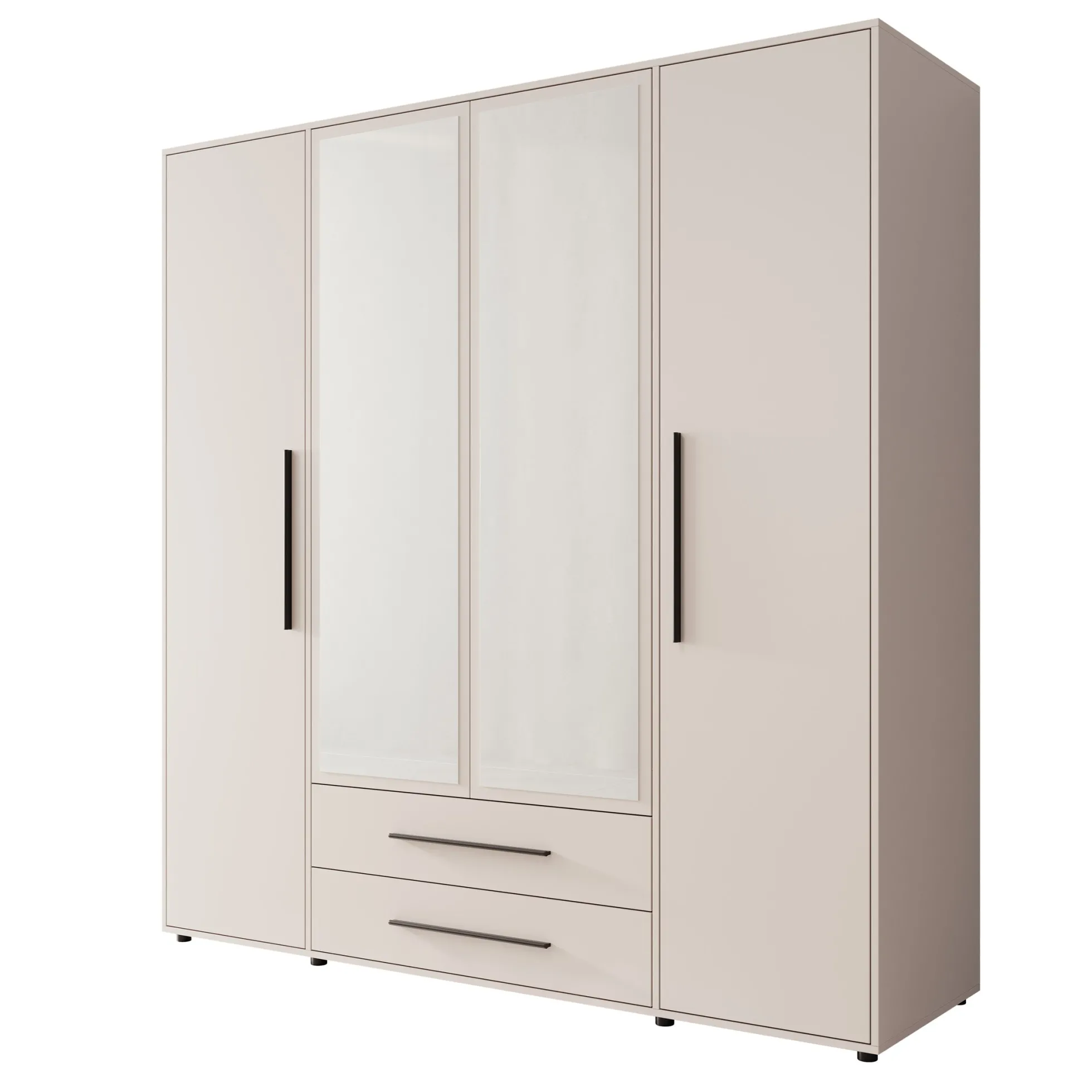 Montalo - Kledingkast 4-deurs - Beige - 198x59x206 cm