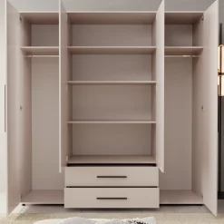 Montalo - Kledingkast 4-deurs - Beige - 198x59x206 cm