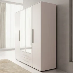 Montalo - Kledingkast 4-deurs - Beige - 198x59x206 cm